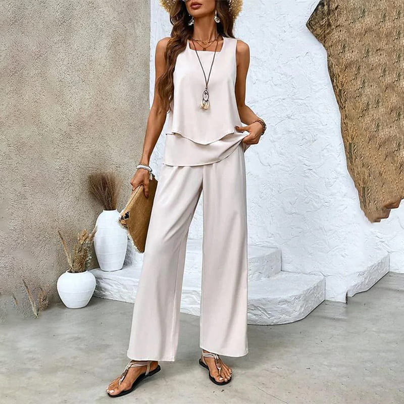 Claire | Set Completo di 2 Pezzi con Motivo Foglie
