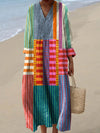 Inaya | Abito Lungo Multicolore Patchwork